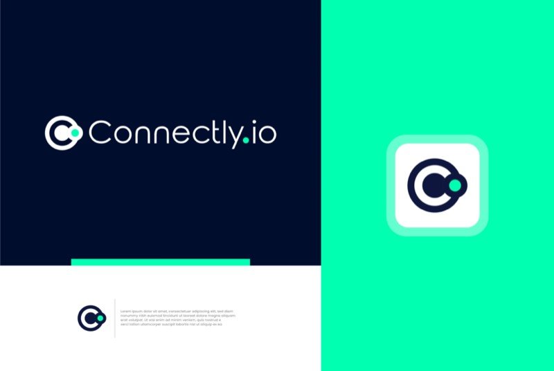 Cloudaffect cloud software logo with gradient G arrow symbol on mobile login screen