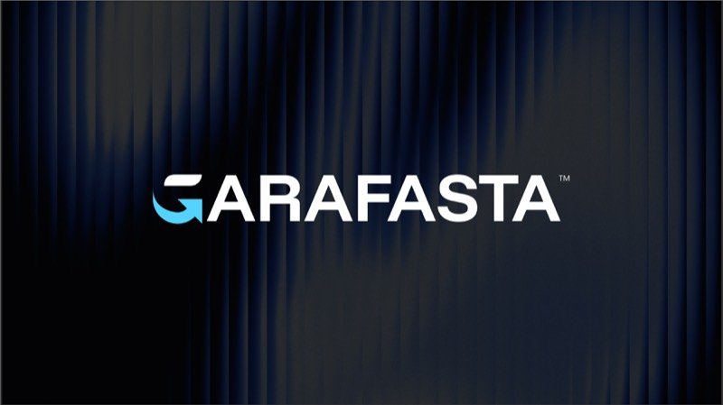 Garafasta software logo with blue arrow G and uppercase wordmark